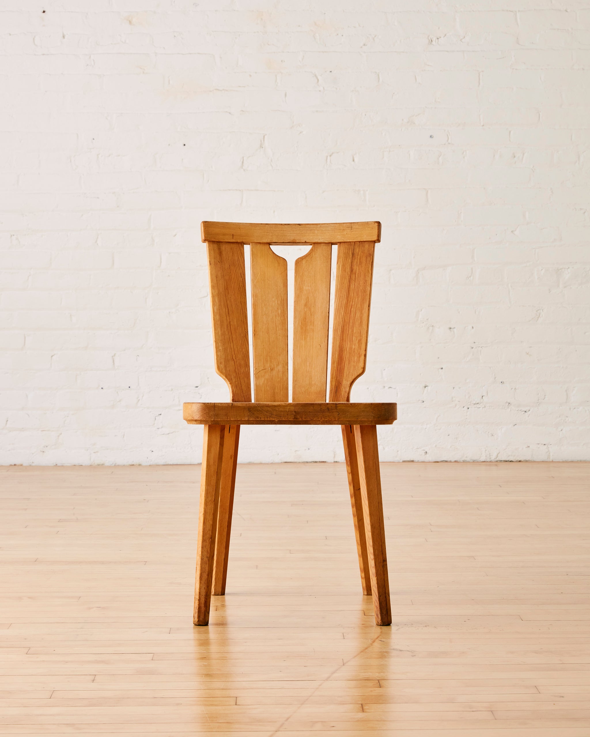 SET OF SEVEN SWEDISH PINE DINING CHAIRS BY GORAN MALMVALL C.1960