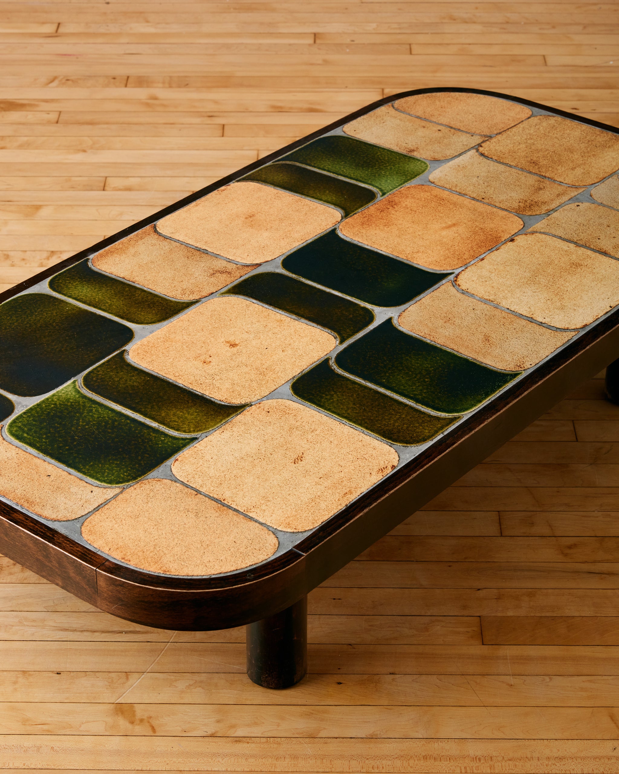 SHOGUN' CERAMIC TILE TOP COFFEE TABLE BY ROGER CAPRON C. 1960