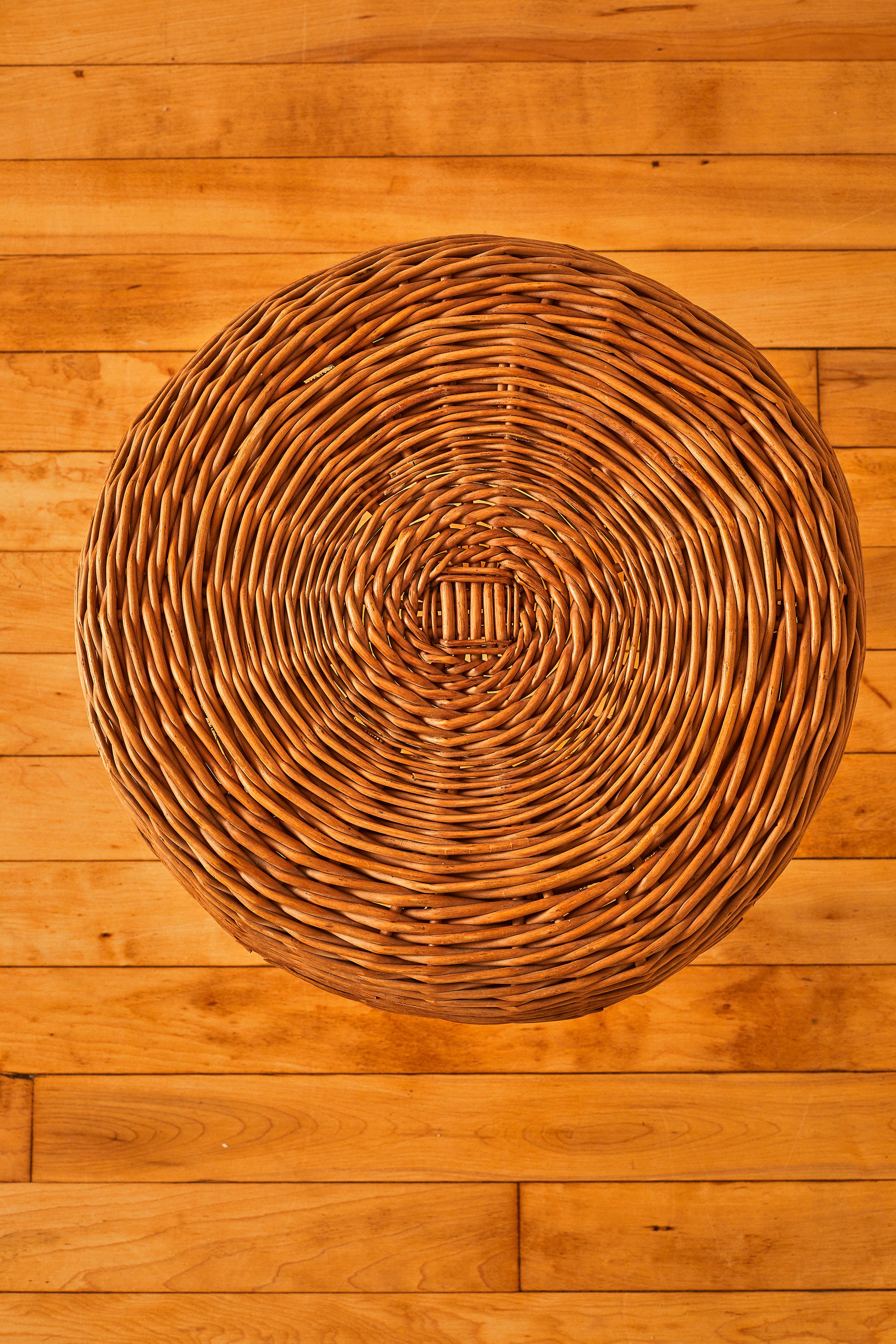 Tony Paul 'Attr Woven Wicker & Wood Stool – Somerset House